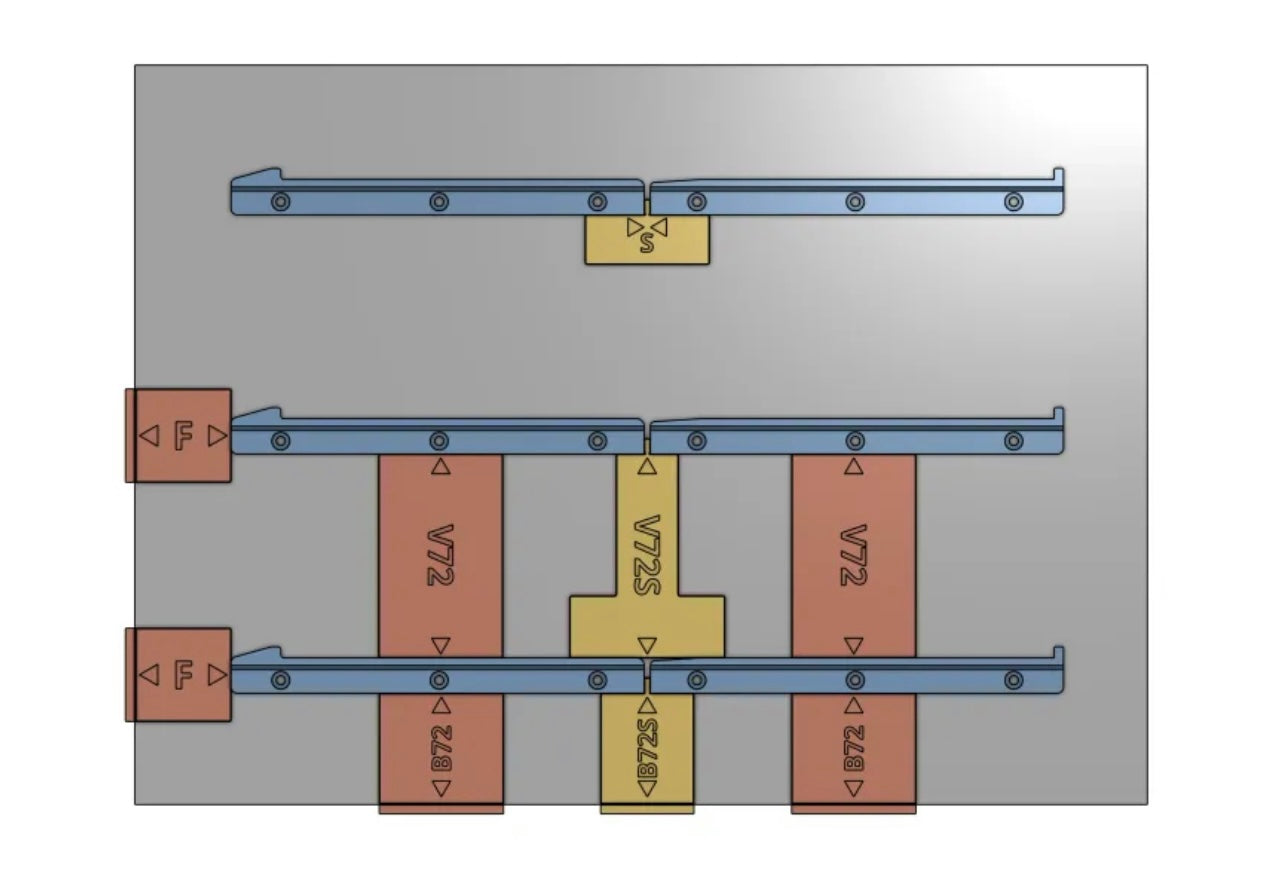 Schienen für Bosch / BS Systems / Sortimo i-Boxx Organizer Box 3D Gedruckt DIY Werkstatt