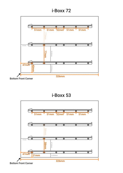 Schienen für Bosch / BS Systems / Sortimo i-Boxx Organizer Box 3D Gedruckt DIY Werkstatt