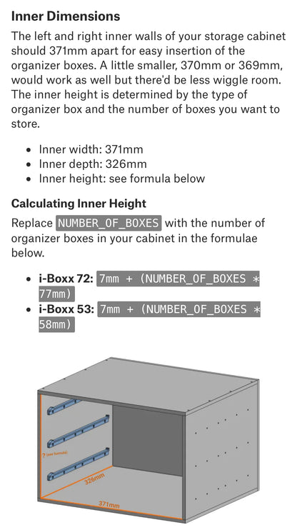 Schienen für Bosch / BS Systems / Sortimo i-Boxx Organizer Box 3D Gedruckt DIY Werkstatt